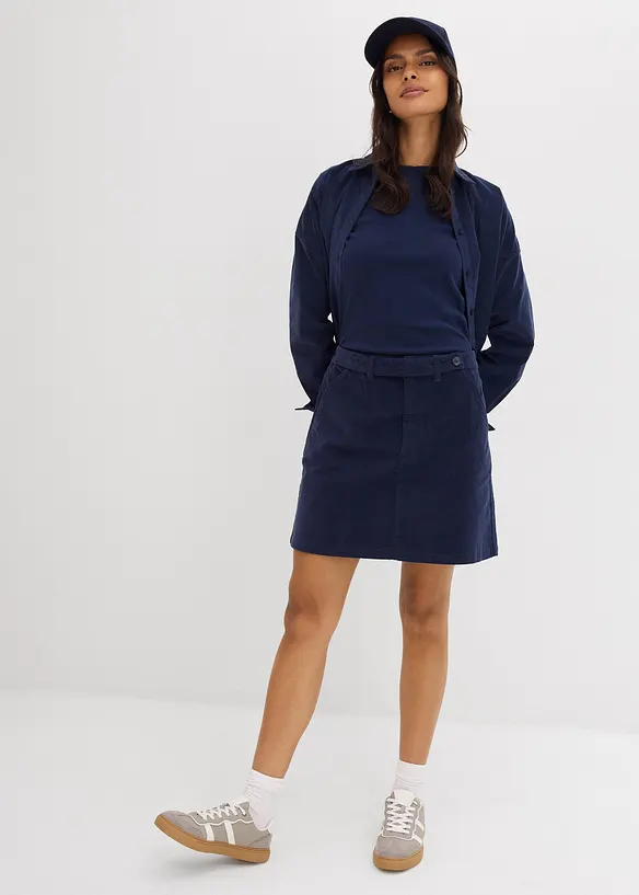 Kort skj&oslash;rt i kordfl&oslash;yel, bonprix