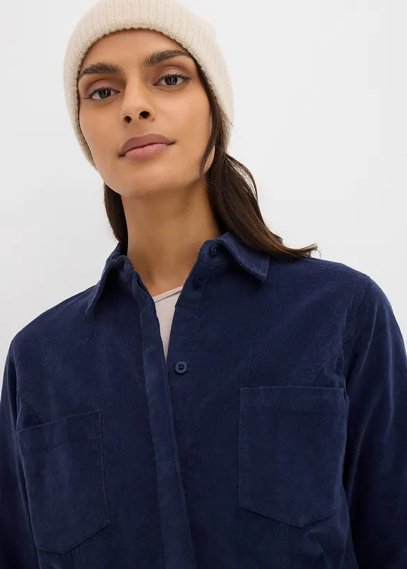 Figurnær kordfløyelskjole, bonprix