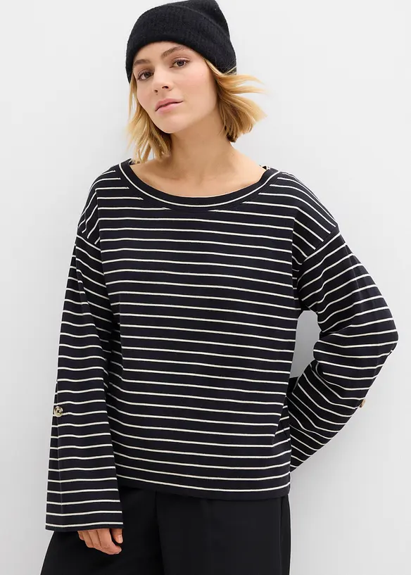 Oversized sweatshirt i 100% bomull, bonprix