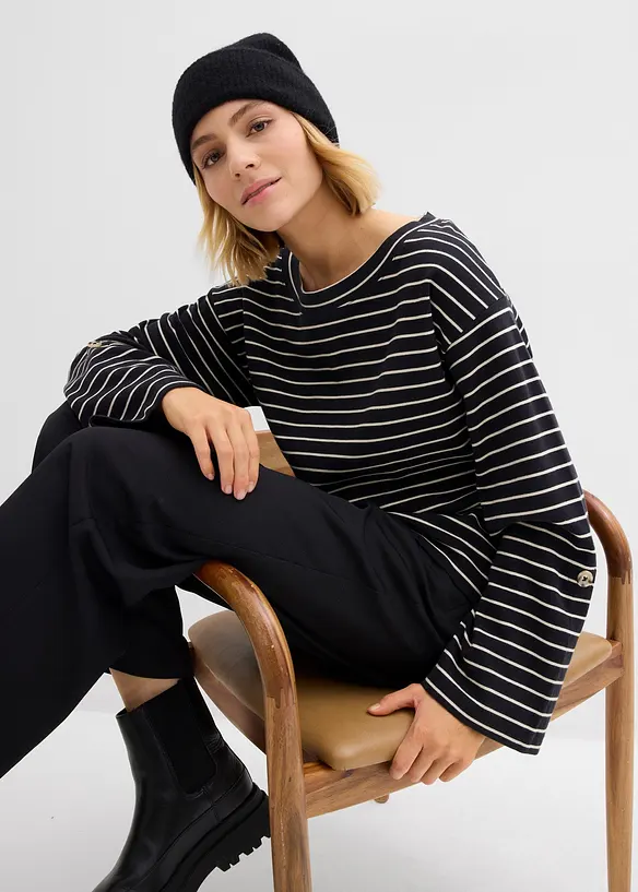 Oversized sweatshirt i 100% bomull, bonprix