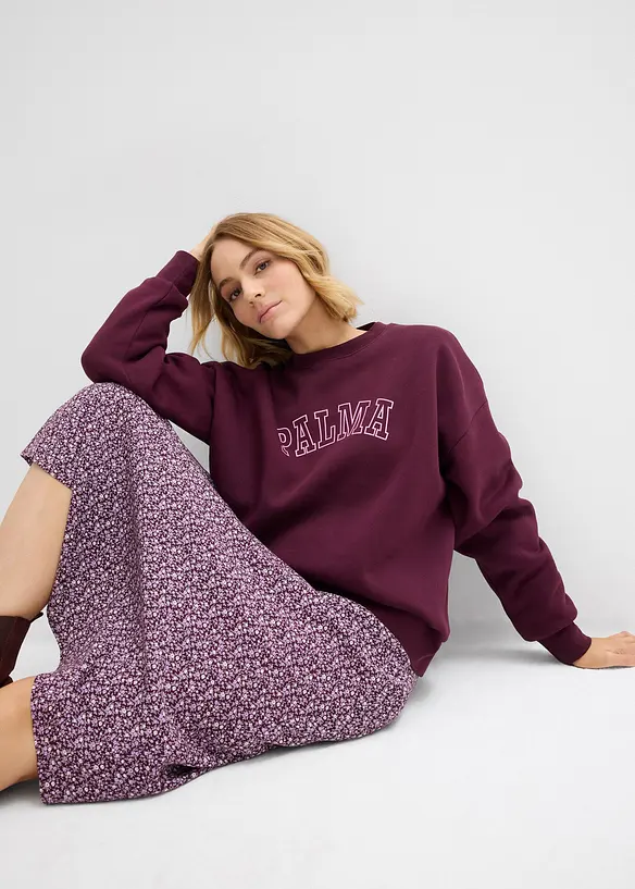 Oversized sweatshirt i bomullsmiks, bonprix