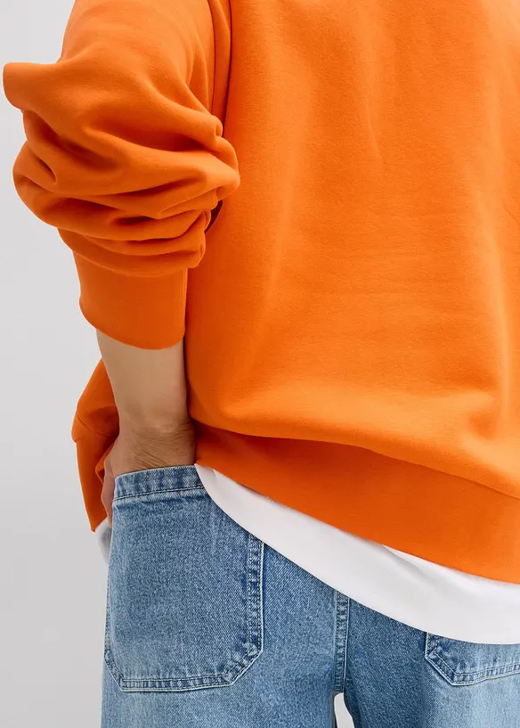 Oversized sweatshirt i bomullsmiks, bonprix