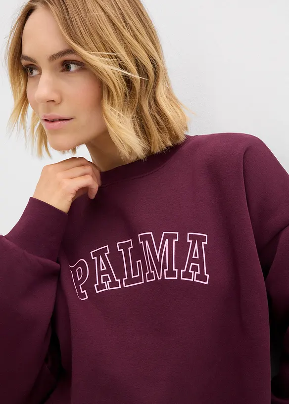 Oversized sweatshirt i bomullsmiks, bonprix