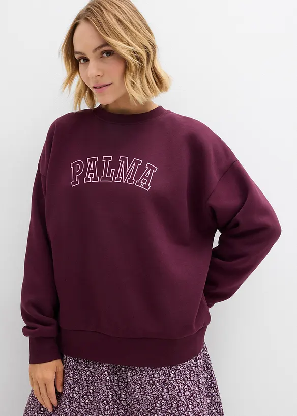 Oversized sweatshirt i bomullsmiks, bonprix