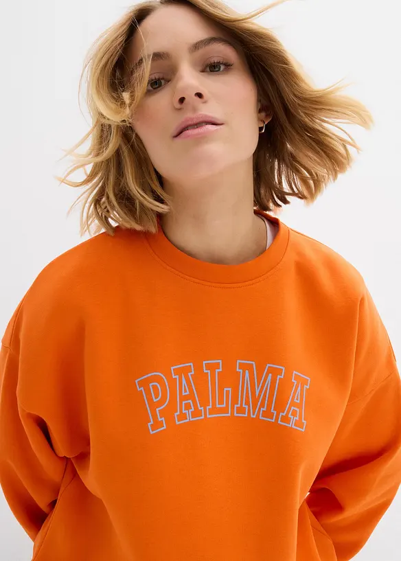 Oversized sweatshirt i bomullsmiks, bonprix