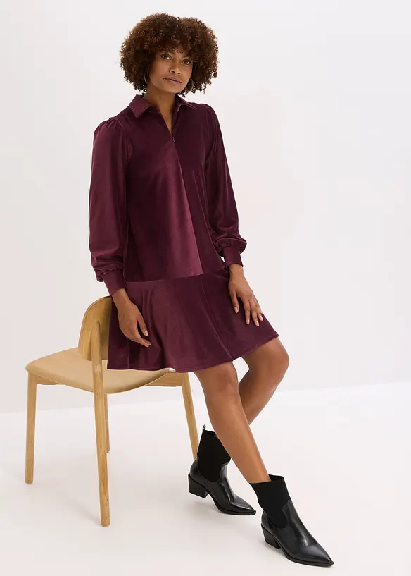 Kort kordfløyelkjole, bonprix