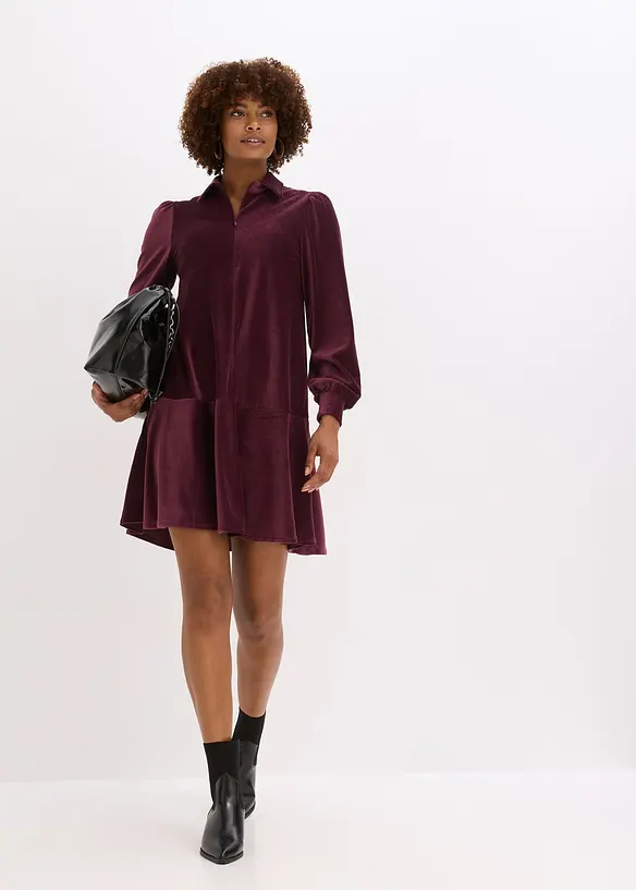 Kort kordfløyelkjole, bonprix