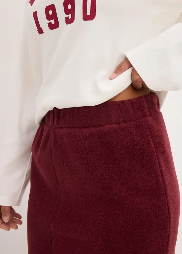 Midiskjørt i polarfleece, bonprix