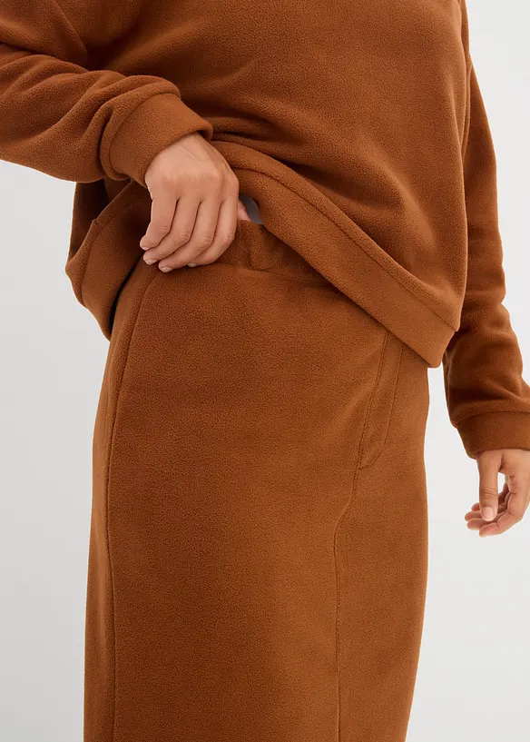 Midiskjørt i polarfleece, bonprix