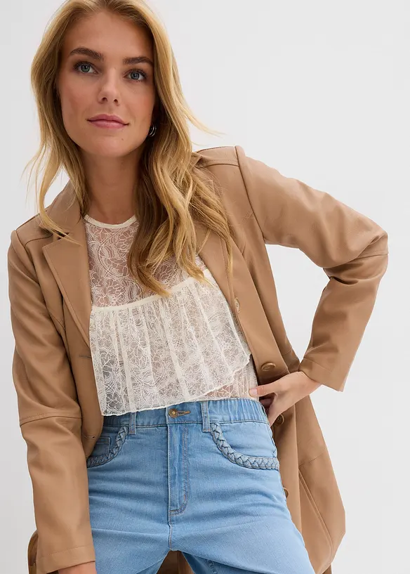 Straight Jeans High Waist med lommedetaljer, bonprix