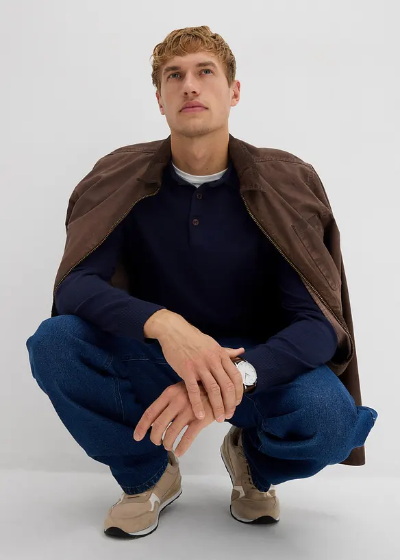 Finstrikket genser med fin merionull, Slim Fit, bonprix