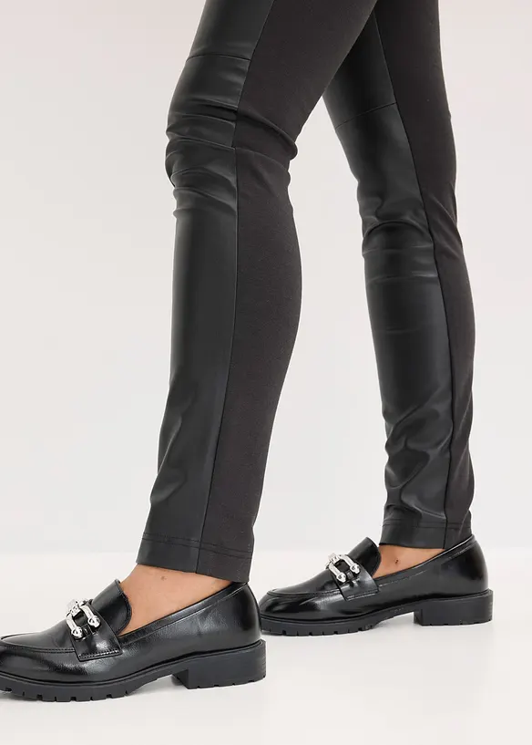 Bukse i imitert skinn i Punto di Roma-miks, bonprix