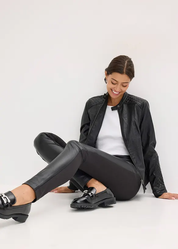 Bukse i imitert skinn i Punto di Roma-miks, bonprix