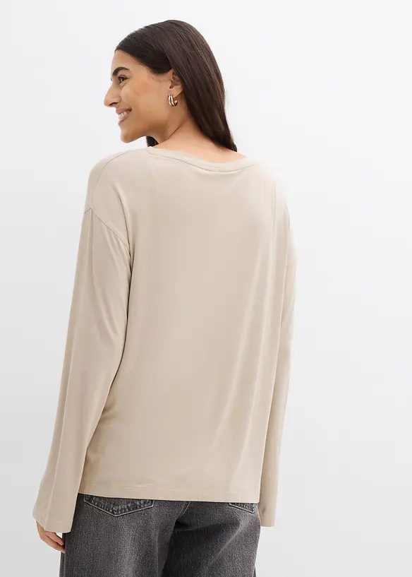 Oversized topp i lett viskose-/elastanmiks, bonprix