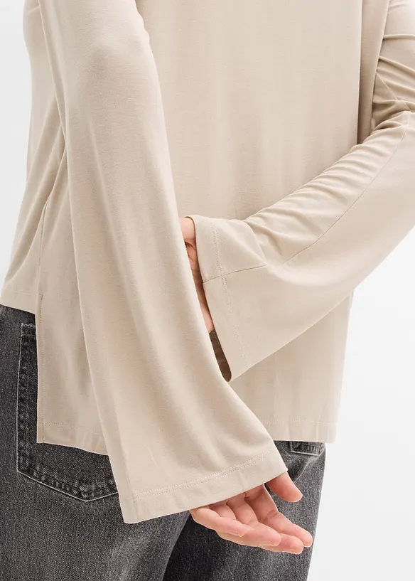 Oversized topp i lett viskose-/elastanmiks, bonprix