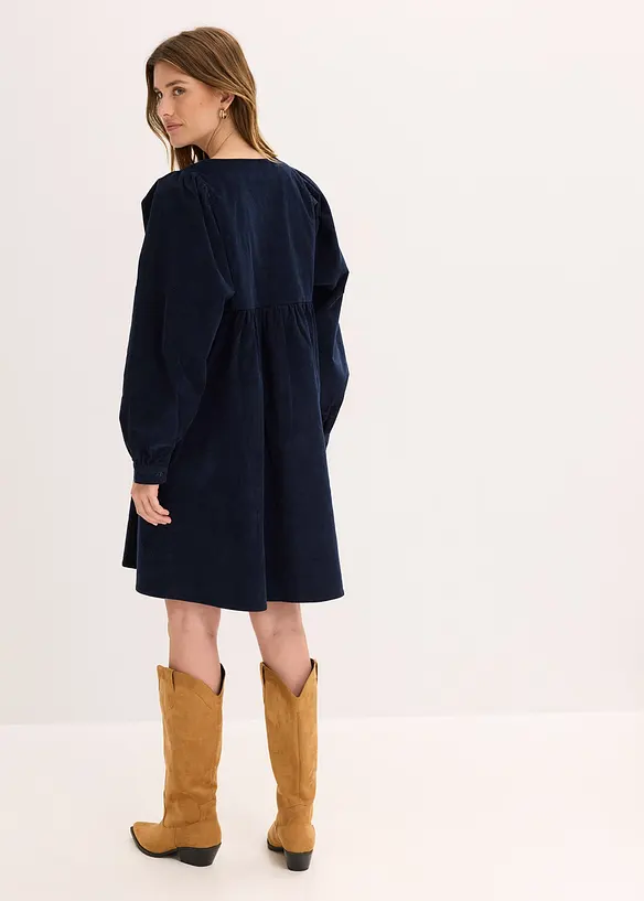 Kordfløyelkjole av bomull, bonprix