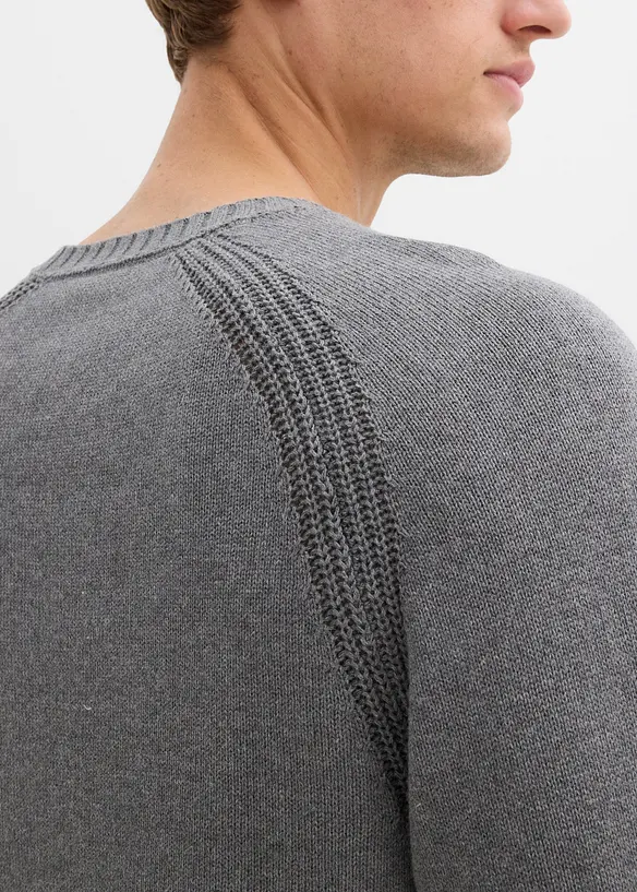 Finstrikket genser i resirkulerbar bomull, bonprix