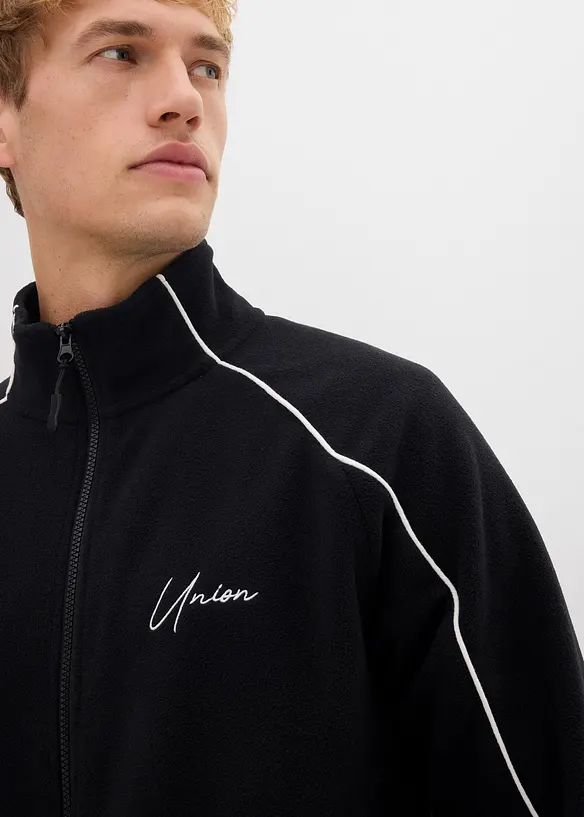 Varm fleecejakke med sporty detaljer, bonprix
