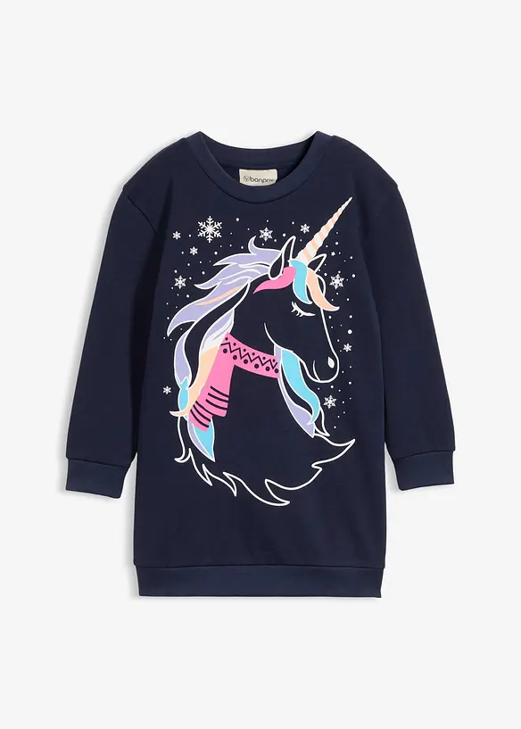 Sweatshirtkjole i 100% bomull, bonprix