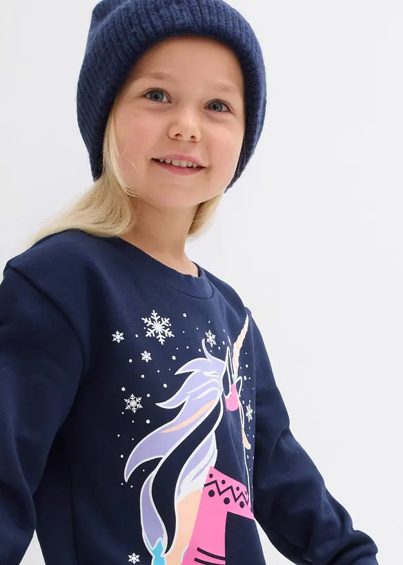 Sweatshirtkjole i 100% bomull, bonprix