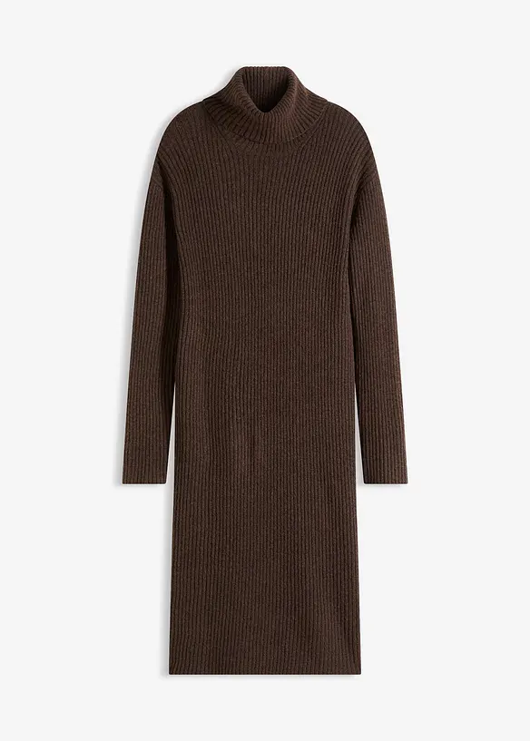 Strikkekjole med rullekrage, bonprix