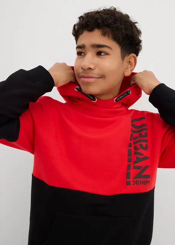 Sweatshirt med hette av økologisk bomull, bonprix