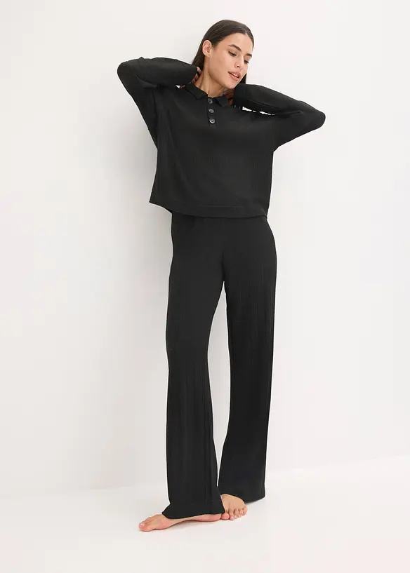 Loungewear-kosedress i mykt ribbemateriale, oversized, bonprix