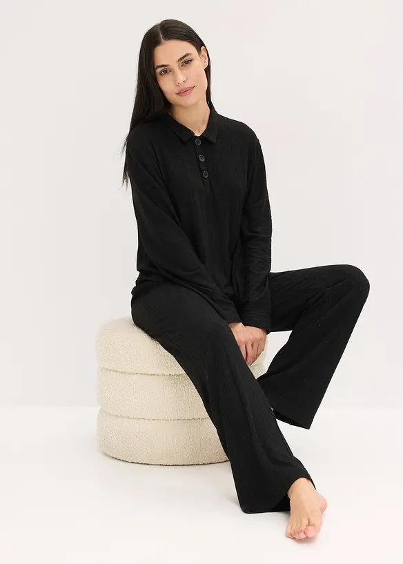 Loungewear-kosedress i mykt ribbemateriale, oversized, bonprix