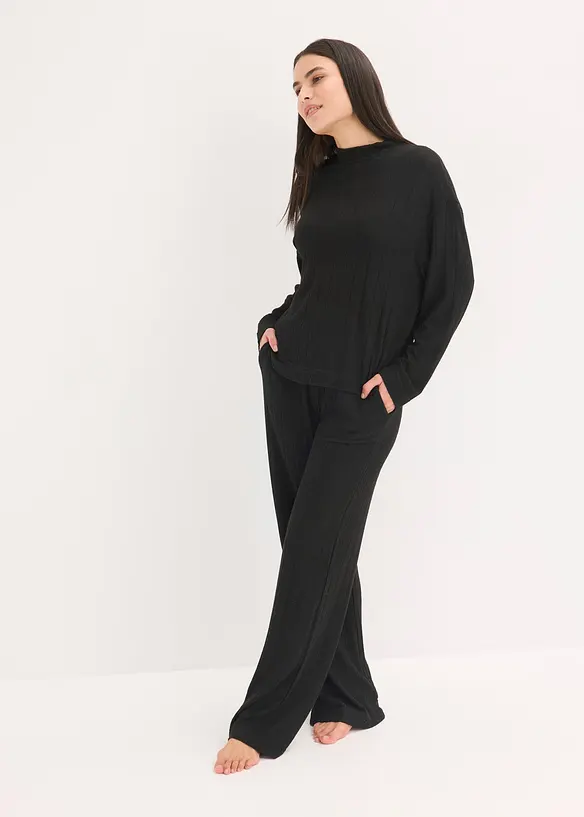 Loungewear-kosedress i mykt ribbemateriale, oversized, bonprix