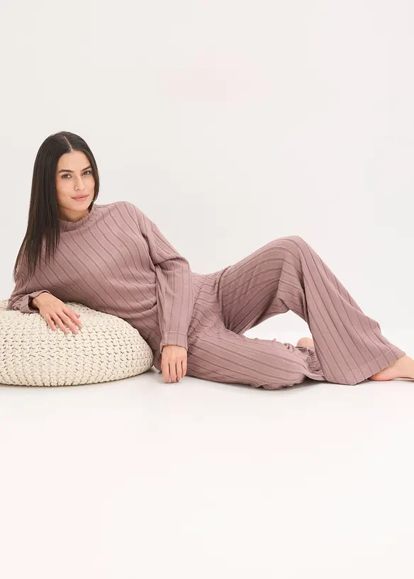 Loungewear-kosedress i mykt ribbemateriale, oversized, bonprix