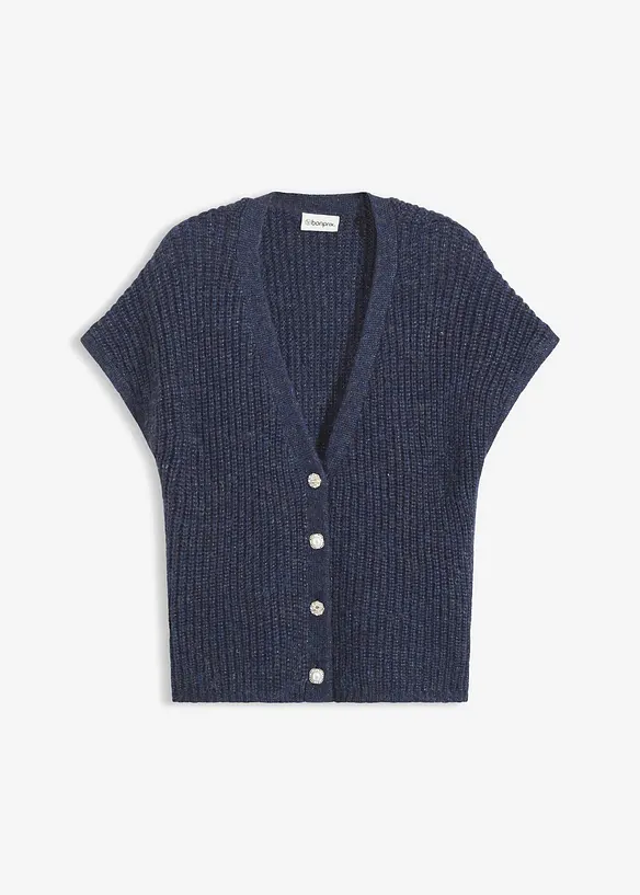 Strikkevest med dekorative knapper, bonprix