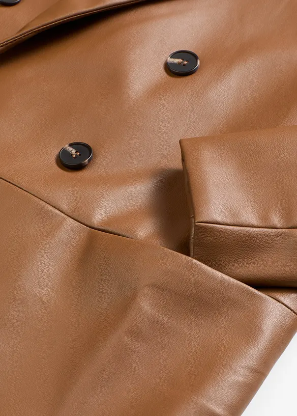 Oversized blazer i imitert skinn, bonprix