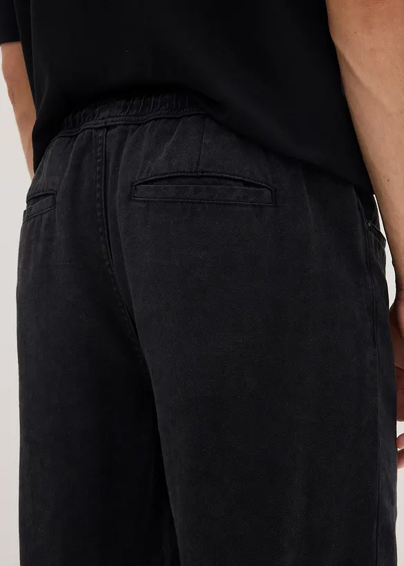 Relaxed Fit-pull on-bukse i 100% bomullstwill,  Tapered, bonprix