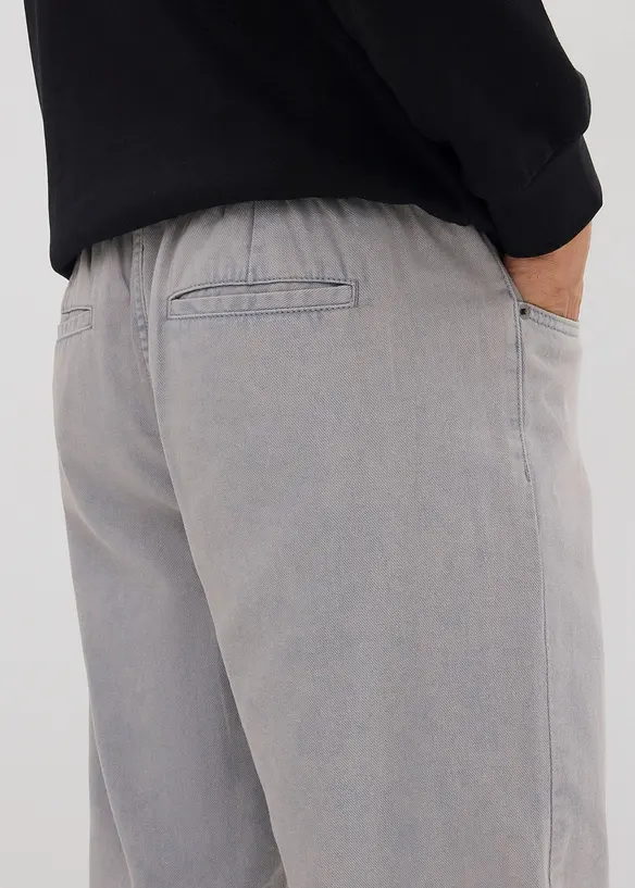 Relaxed Fit-pull on-bukse i 100% bomullstwill,  Tapered, bonprix