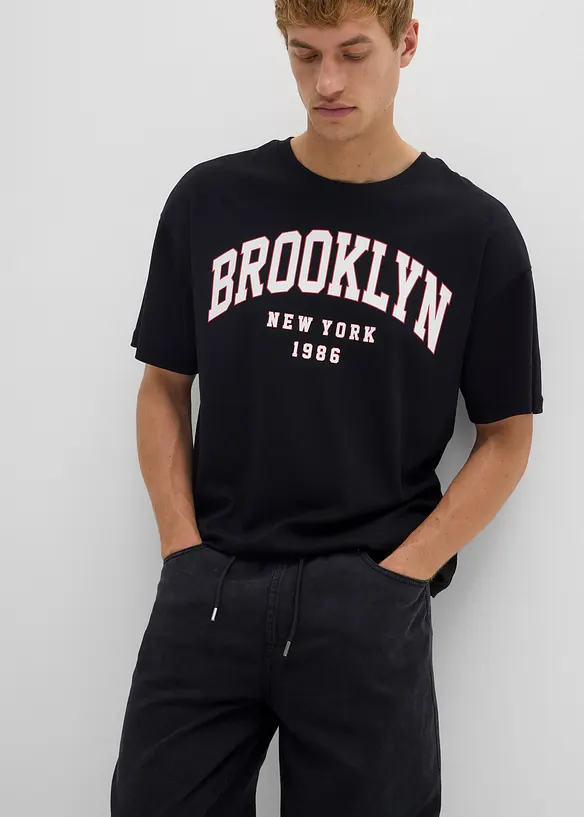 Relaxed Fit-pull on-bukse i 100% bomullstwill,  Tapered, bonprix