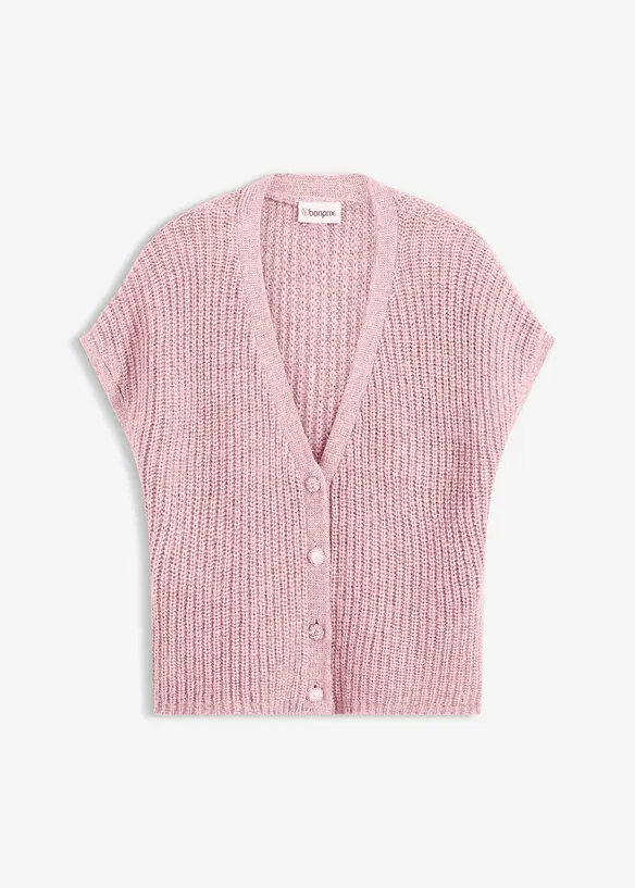 Strikkevest med dekorative knapper og ullandel, bonprix