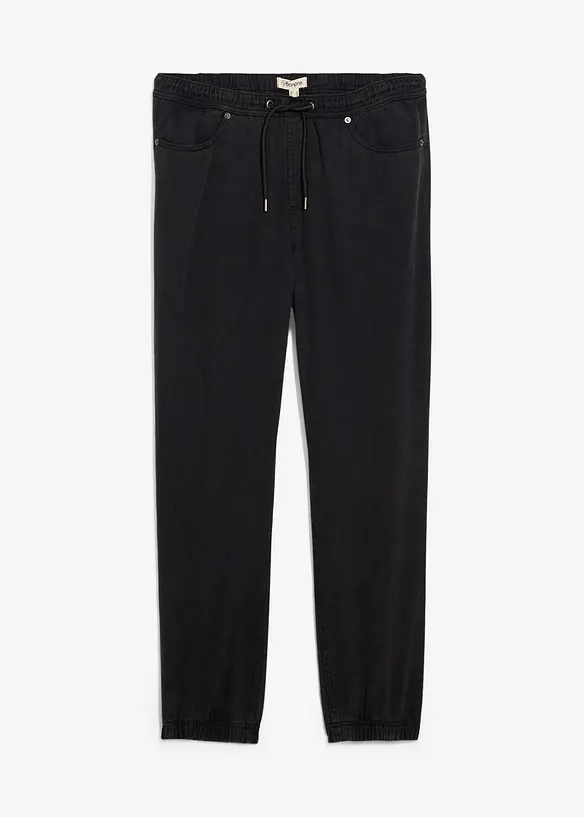 Relaxed Fit-pull on-bukse i 100% bomullstwill,  Tapered, bonprix