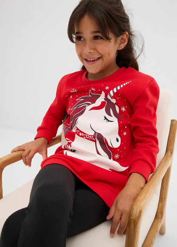 Sweatshirtkjole i 100% bomull, bonprix