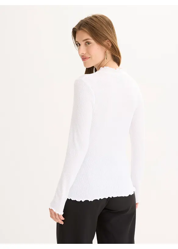 Ribbestrikket topp av viskosemiks, bonprix