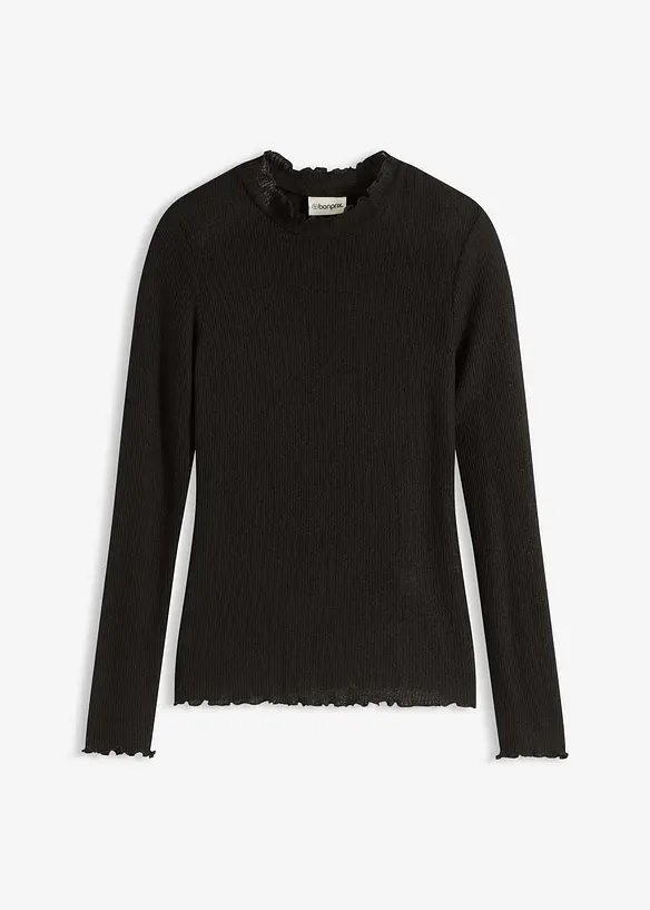 Ribbestrikket topp av viskosemiks, bonprix