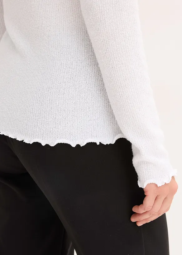 Ribbestrikket topp av viskosemiks, bonprix