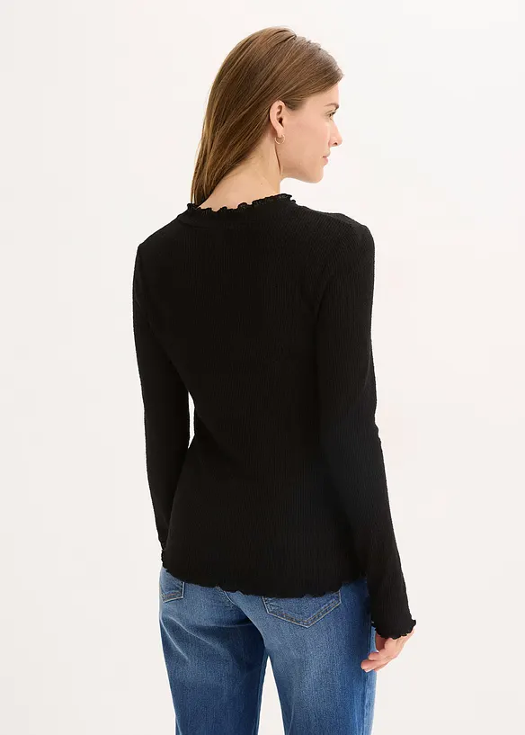 Ribbestrikket topp av viskosemiks, bonprix