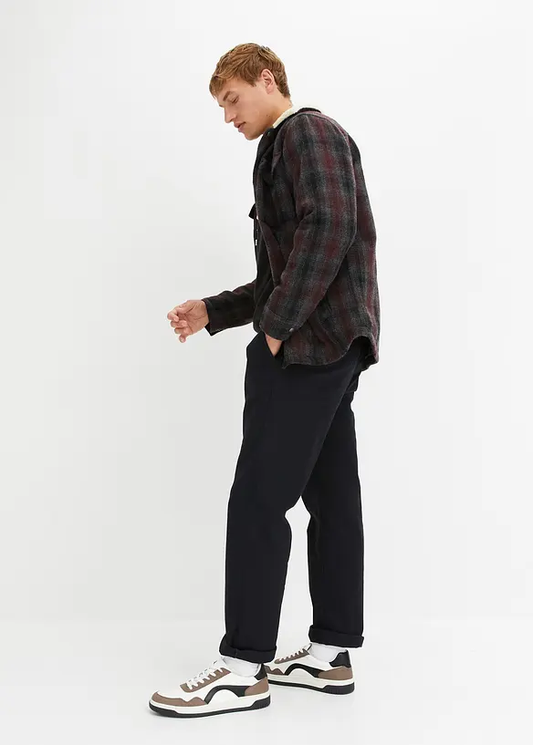 Relaxed Fit stretch-chinos med økologisk bomull, Straight, bonprix