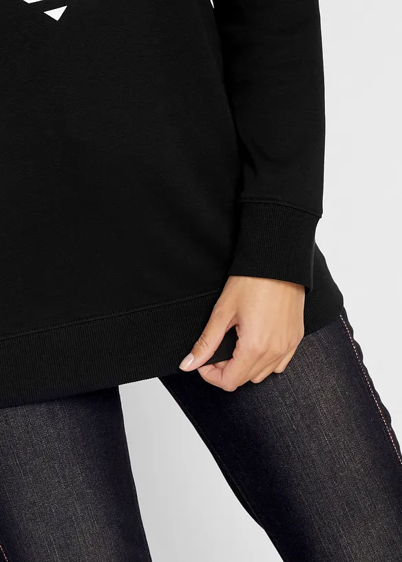 Langermet bomullstopp, print, bonprix