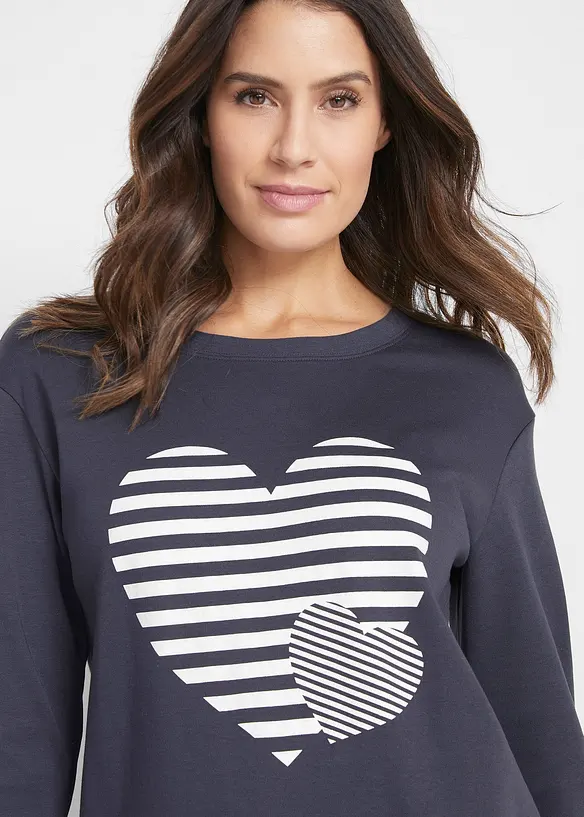 Langermet bomullstopp, print, bonprix