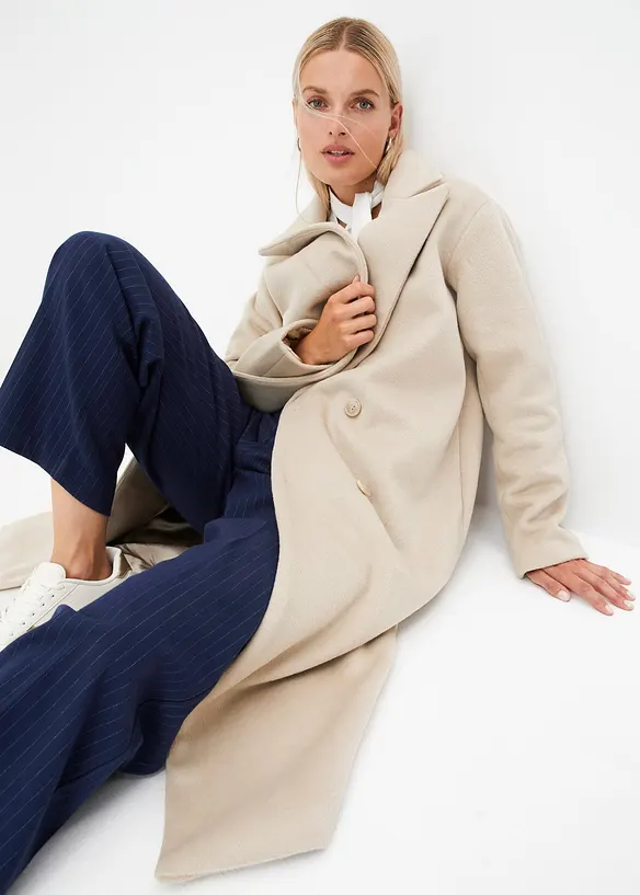 Casual blazerkåpe med ull-look, bonprix