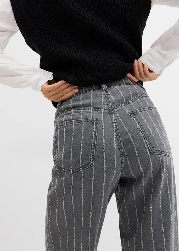 Wide Leg Jeans High Waist med destroyed-effekter, bonprix