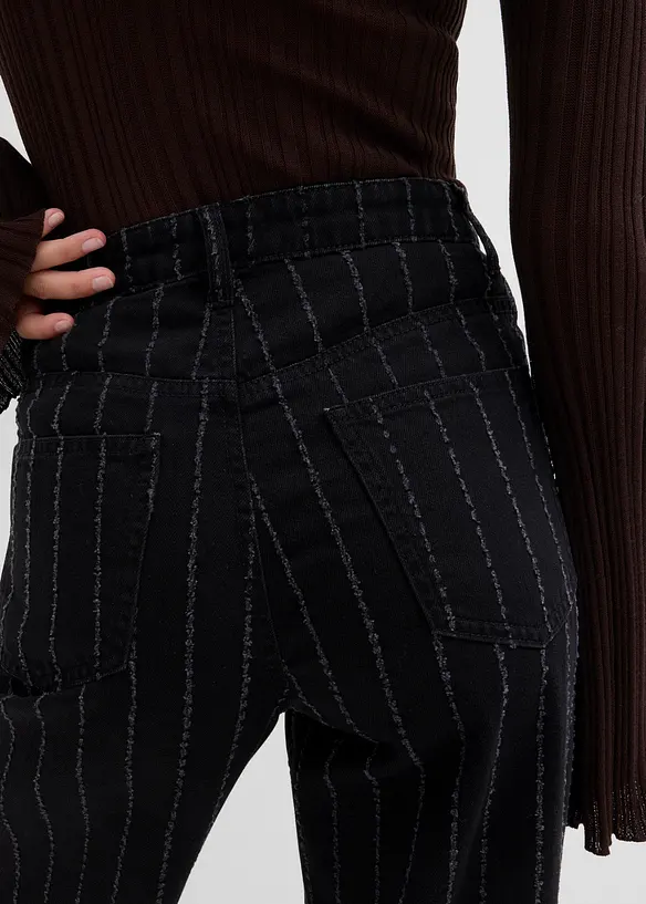 Wide Leg Jeans High Waist med destroyed-effekter, bonprix