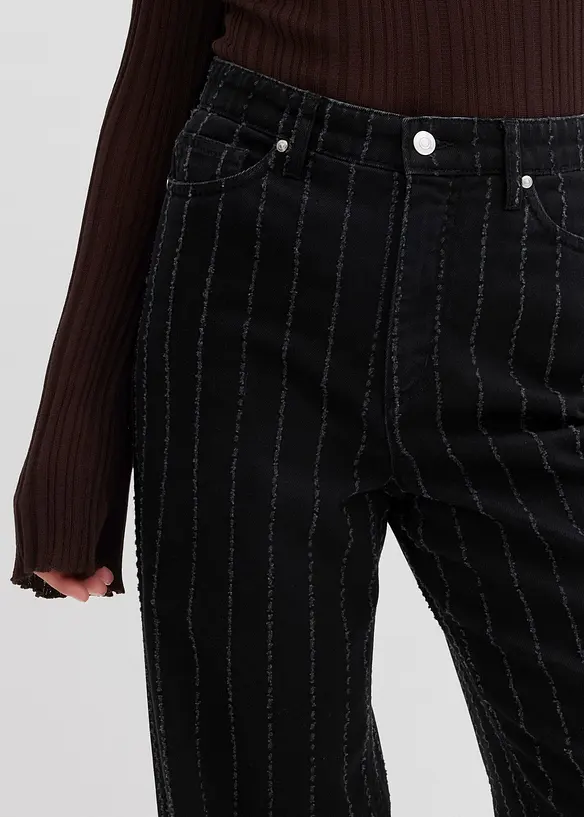 Wide Leg Jeans High Waist med destroyed-effekter, bonprix