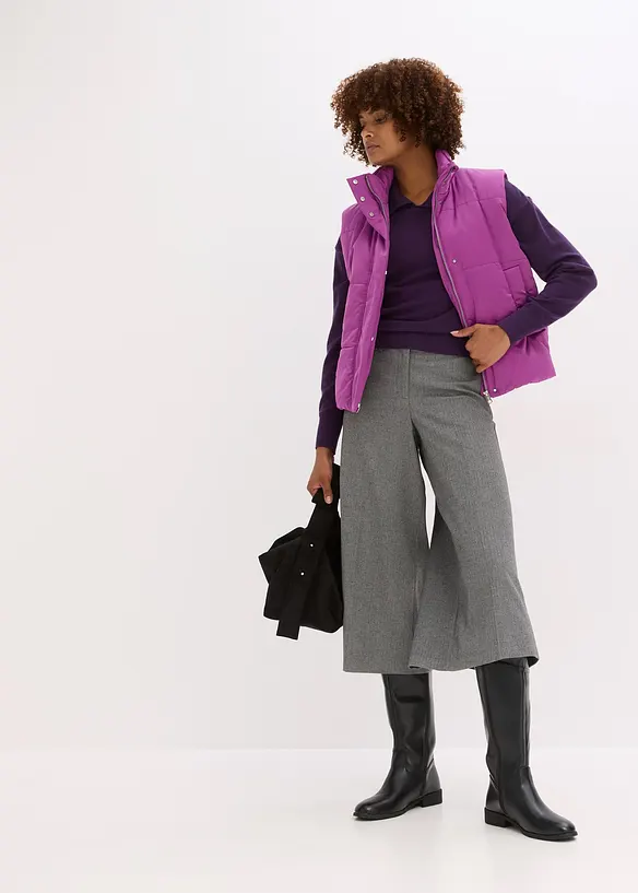 Vattert vest med lett glans, bonprix